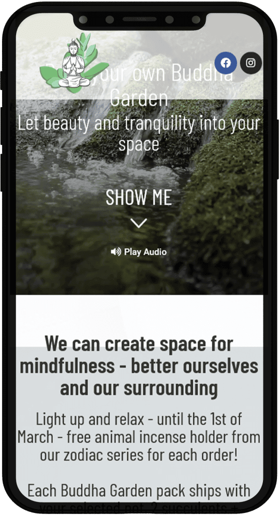 תמונה של אתר Buddha garden בתצוגת טלפון נייד