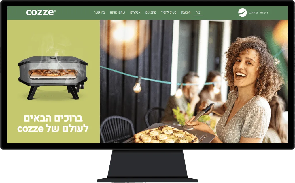 תמונה של אתר Cozze בתצוגת מחשב נייח