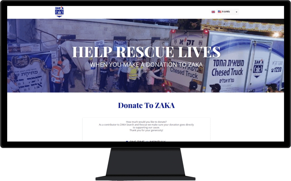 תמונה של אתר זק"א בתצוגת מחשב נייח