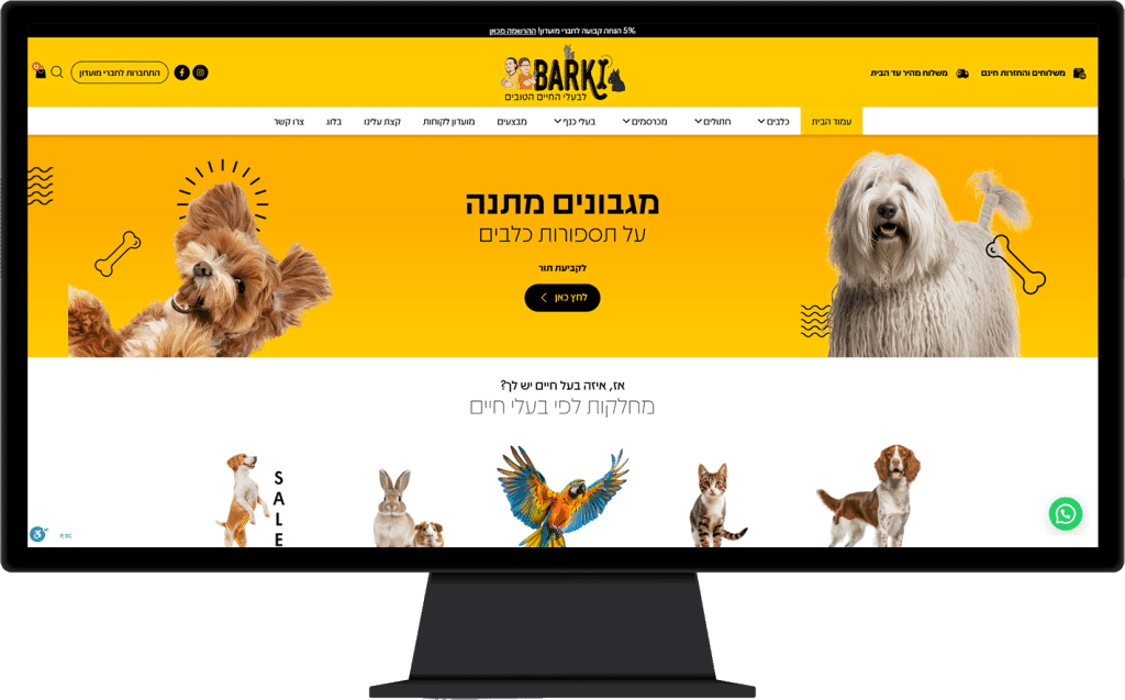 תמונה של אתר בארקי בתצוגת מחשב נייח